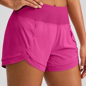 Amazon Hot pink high-waisted sportswear shorts